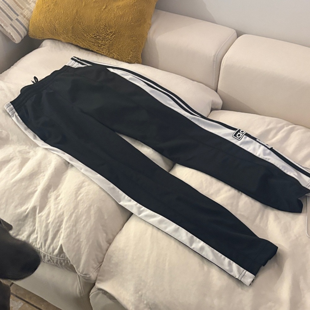 ADIDAS ORIGINAL OG tear away Black and White Track Pants, size Small